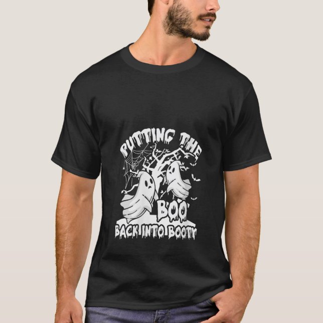 Den Boo zurück in das Halloween-Kostüm des Hintern T-Shirt (Vorderseite)