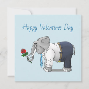 Den Elefanten Frohen Valentinstag Feiertagskarte