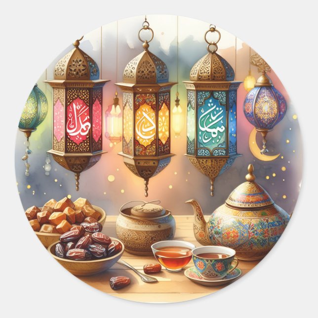 Den Geist Ramadans verkörpern Runder Aufkleber (Vorderseite)