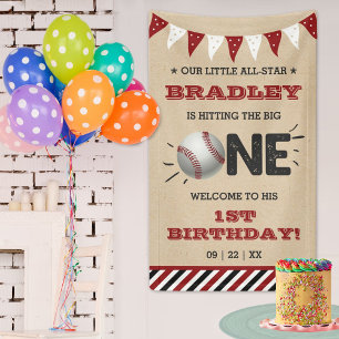 Den Großen treffen Baseball 1. Geburtstag Banner