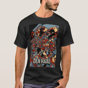 Den Haag City Map - Farbenfrohe Abstrakte Kunst dr T-Shirt