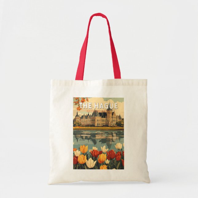 Den Haag Netherlands Travel Art Vintag Tragetasche (Vorne)