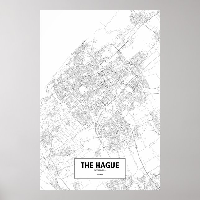 Den Haag, Niederlande (schwarz auf weiß) Poster (Vorne)