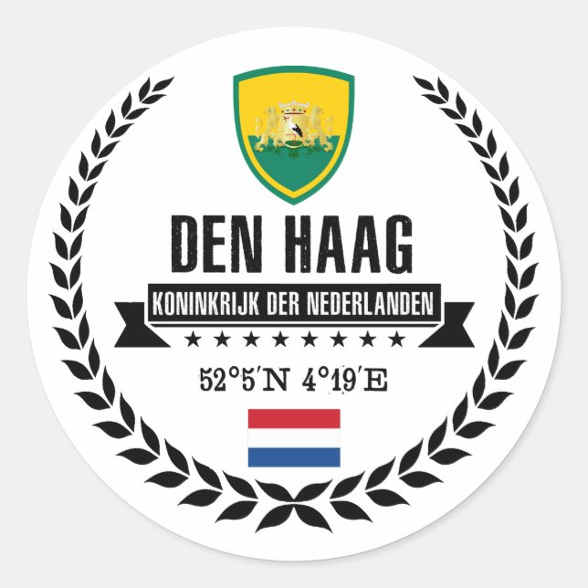 Den Haag Runder Aufkleber (Vorderseite)