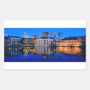 Den Haag Skyline am rechteckigen Aufkleber der