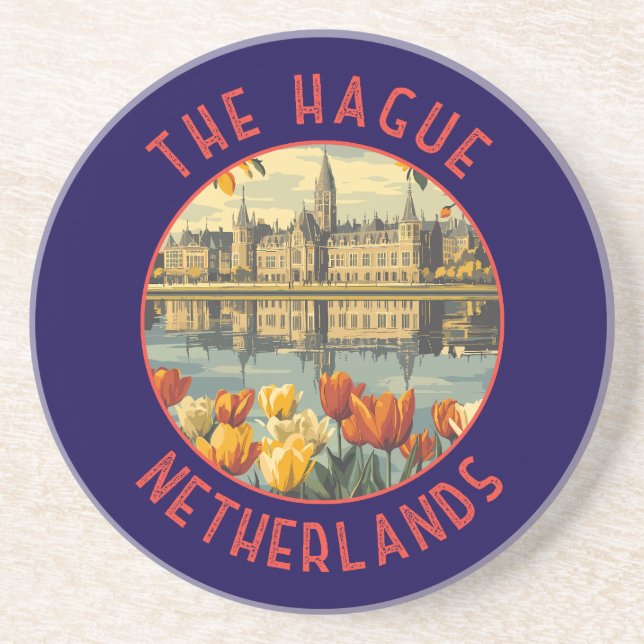 Den Haager Niederlande rückwärts gestörter Kreis Getränkeuntersetzer (Vorne)