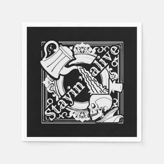 Den Kaffee reingießen! weiß Serviette (Vorderseite)