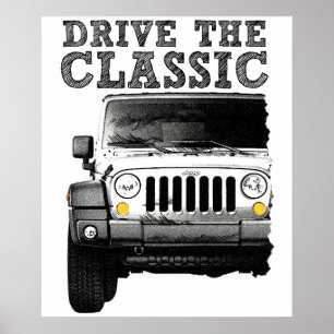 den klassischen Jeep fahren Poster