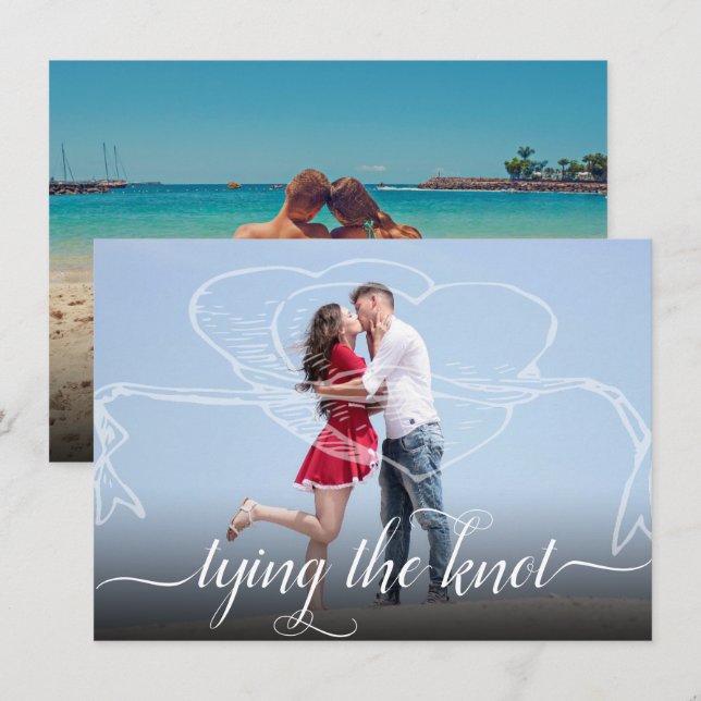 Den Knoten binden | Moderne Hochzeit von Herzklapp Save The Date (Vorne/Hinten)