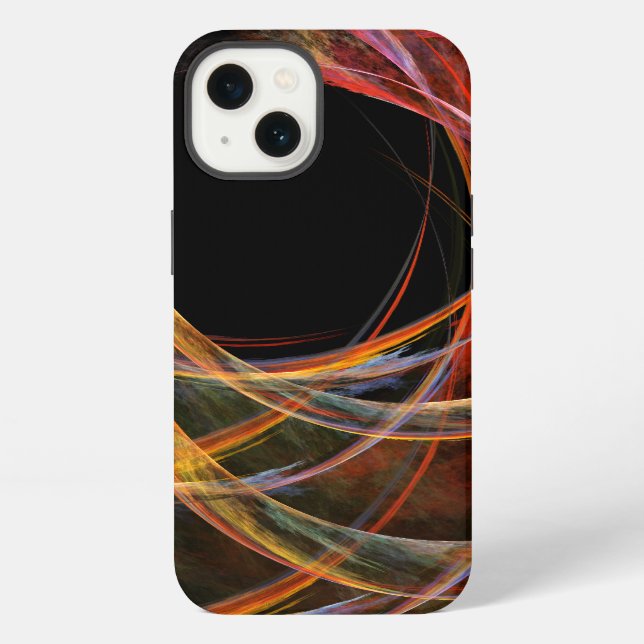 Den Kreis durchbrechen Vortex des Feuers Abstrakte iPhone Hülle (Rückseite)