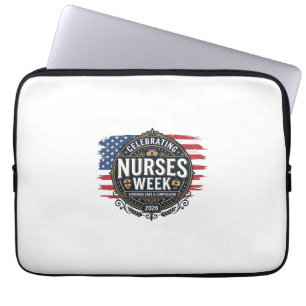 Den Nurses Week 2026 Patrioten Vintage Des feiern Laptopschutzhülle