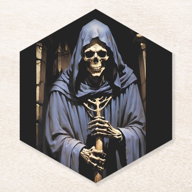 Den Sensenmann hochfahren Untersetzer (Vorderseite)