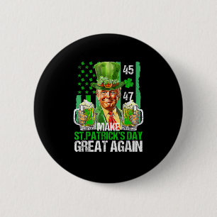 Den St. Patrick's Day wieder zum großen Kleeblatt Button