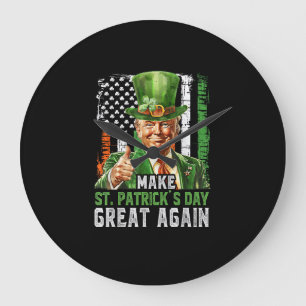 Den St. Patrick's Day wieder zum großen Kleeblatt  Große Wanduhr