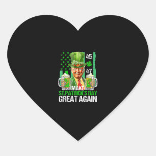 Den St. Patrick's Day wieder zum großen Kleeblatt Herz-Aufkleber