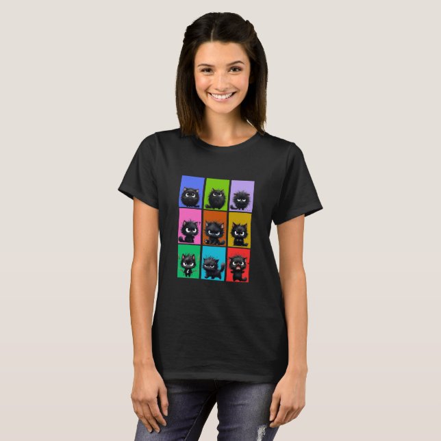 Den T - Shirt der Katze für die Frauen ankündigen (Vorne ganz)
