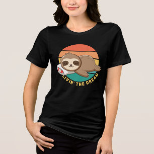 Den Traum leben Lustiger Glücklicher Schlafender F Tri-Blend Shirt