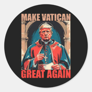 Den Vatikan wieder groß machen - Papst Trump Meme Runder Aufkleber