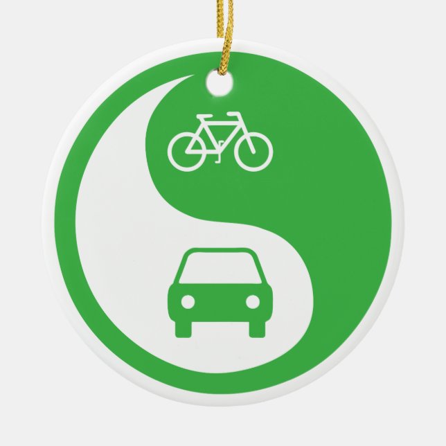 Den Weg Yin Yang teilen Keramikornament (Vorne)