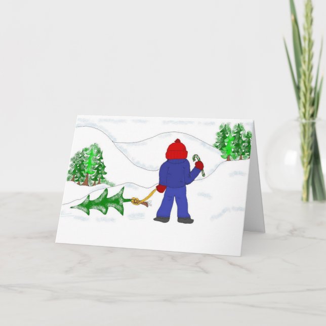 Den Weihnachtsbaum erhalten Feiertagskarte (Vorderseite)