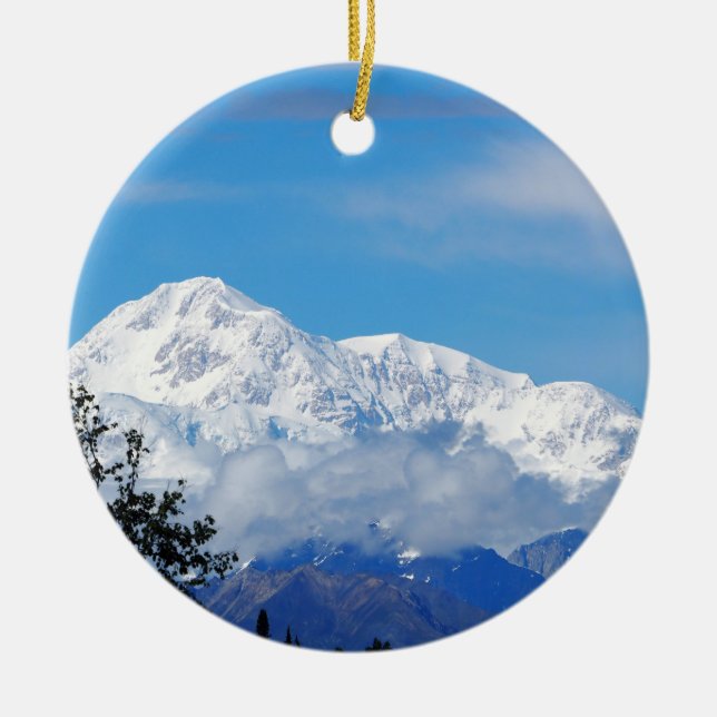 Denali Alaska Mountain Snow Foto Keramik Ornament (Vorne)