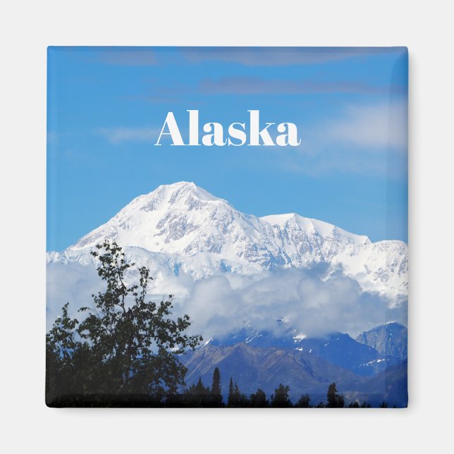 Denali Alaska Mountain Snow Foto Magnet (Vorne)