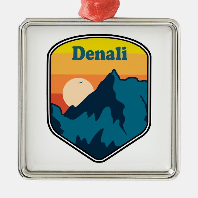 Denali Alaska Sunrise Ornament Aus Metall (Vorne)