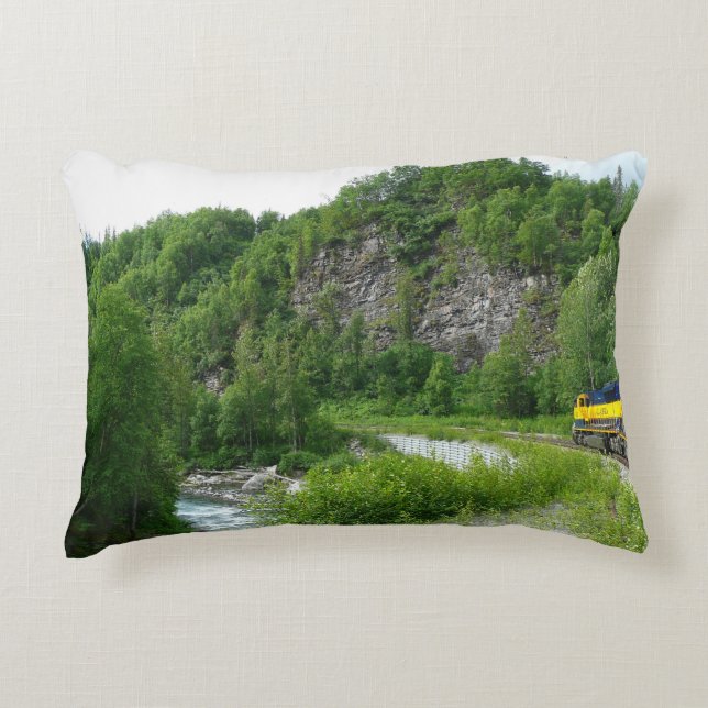Denali Express Alaska Bahn Urlaub Fotografie Dekokissen (Vorderseite)