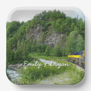 Denali Express Alaska Bahn Urlaub Fotografie Pappteller