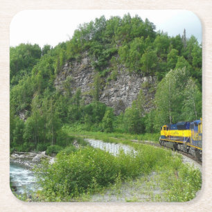 Denali Express Alaska Bahn Urlaub Fotografie Rechteckiger Pappuntersetzer