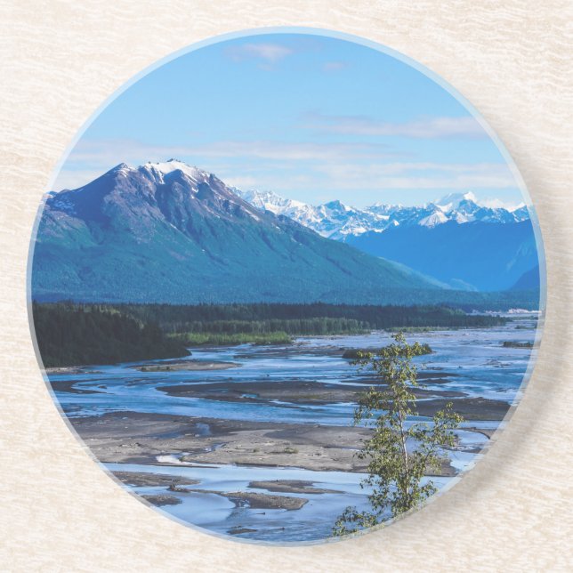 Denali-Gebirgszug Sandstein Untersetzer (Vorne)