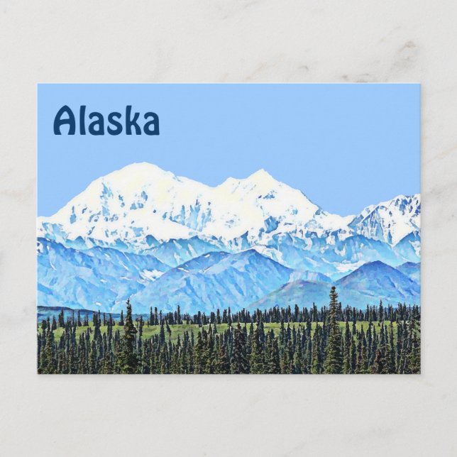 Denali (Mt. McKinley) Postkarte (Vorderseite)