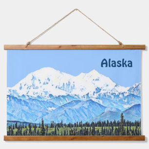 Denali (Mt. McKinley) Wandteppich Mit Holzrahmen