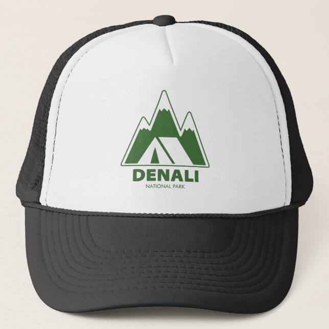 Denali National Park Mountains Camping Truckerkappe (Vorderseite)
