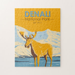 Denali-Nationalpark Alaska Elch Vintage