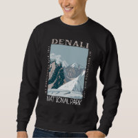 Denali Nationalpark Alaska Mount Huntington Retro