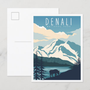 Denali Nationalpark Alaska USA Reise Postkarte