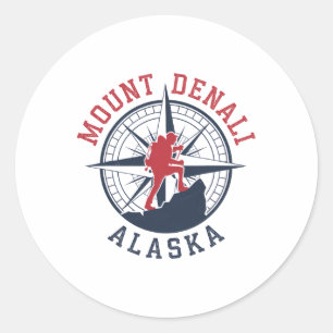 Denali-Nationalpark Alaska Wandern Camping Reisen Runder Aufkleber