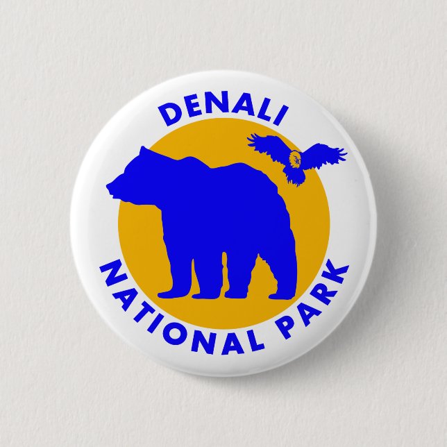 Denali Nationalpark Button (Vorderseite)