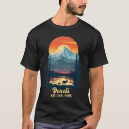 Denali Nationalpark Retro Sunset Wilderness Ar T-Shirt