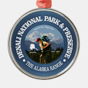 Denali Nationalpark (Wanderer C) Silbernes Ornament