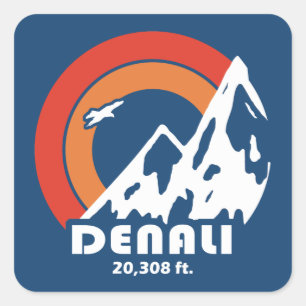 Denali Sun Eagle Quadratischer Aufkleber