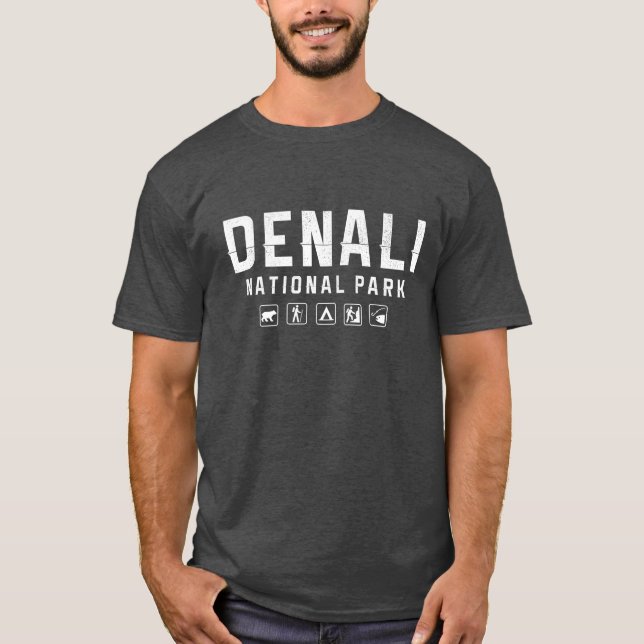 Denali T-Shirt Nationalparks (Alaska) - Dunkelheit (Vorderseite)