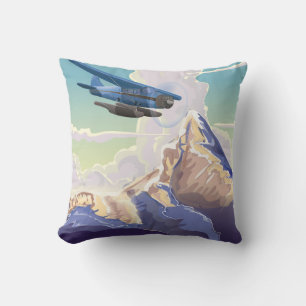 Denali Vintage-Reiseposter Kissen