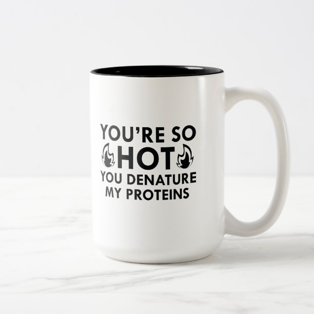 Denaturieren meiner Proteine Zweifarbige Tasse (Rechts)