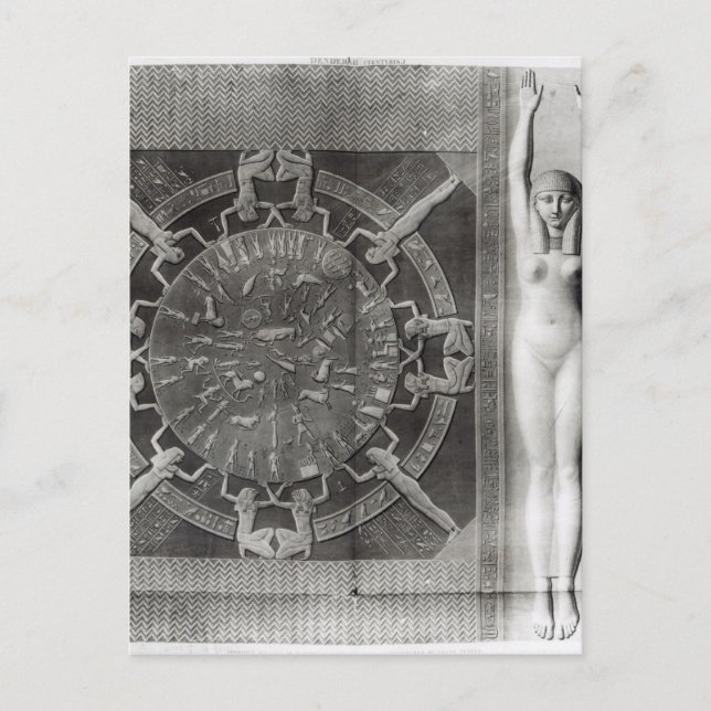 Dendera Zodiac, 1802 graviert Postkarte (Vorderseite)