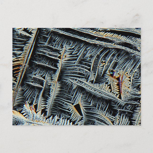 Dendritische Kristalle unter dem Mikroskop Postkarte (Vorderseite)
