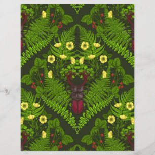 Dendroctones et fougères, feuilles verts