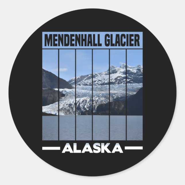 Denhall Glacier Alaska Runder Aufkleber (Vorderseite)