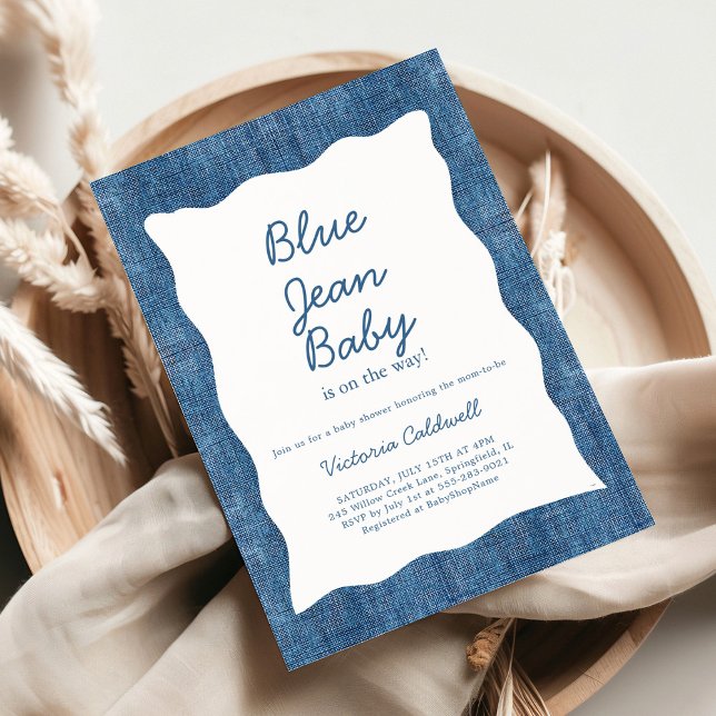 Denim A Blue Jean Baby Shower Einladung (Von Creator hochgeladen)